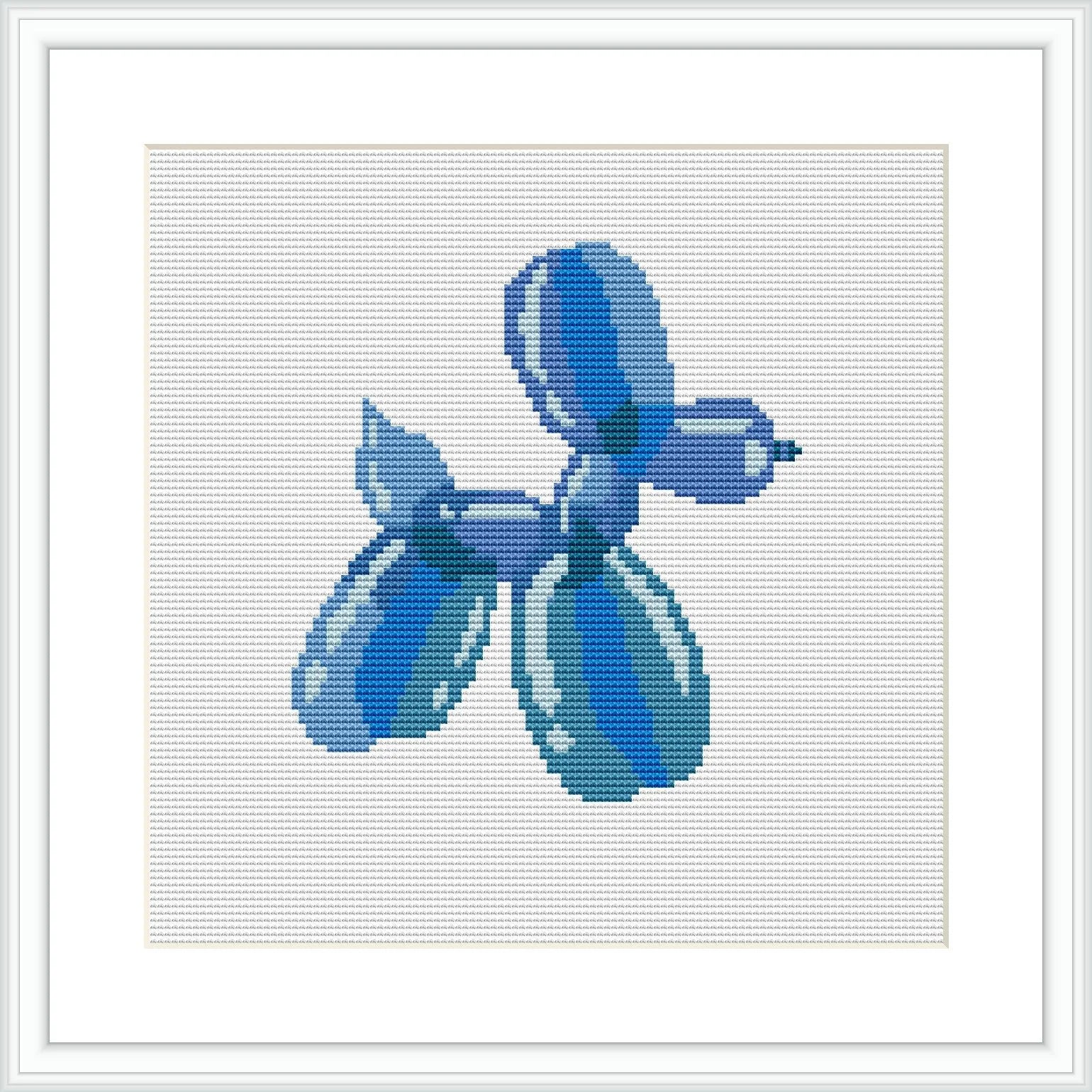 The image features a simplistic yet detailed depiction of a blue balloon animal shaped like a dog centered in the frame.