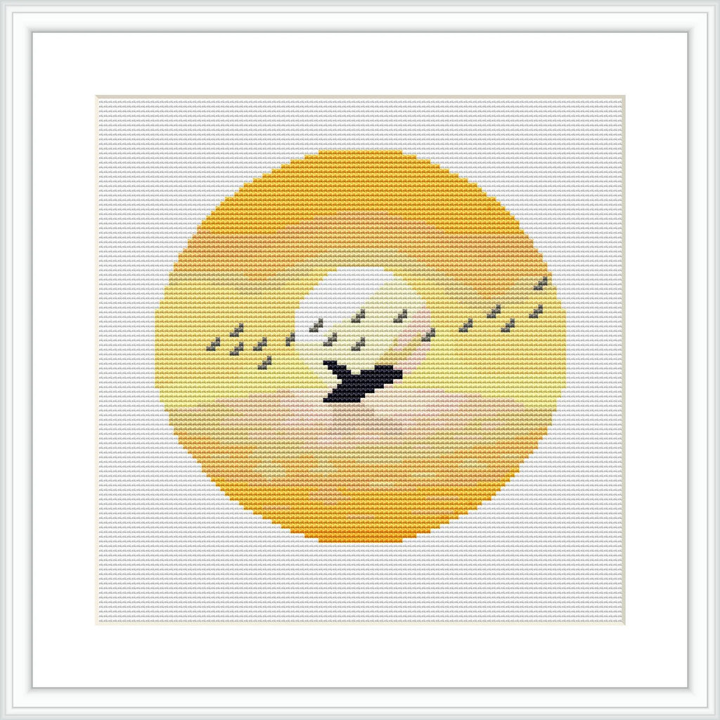 The image features a central circle with a gradient from yellow to orange, simulating a sunset. Inside the circle there is a silhouette of a body of water with five birds flying above it.
