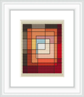A series of concentric squares, each filled with different colors ranging from warm reds and oranges to cool blues, creating a harmonious geometric pattern.
