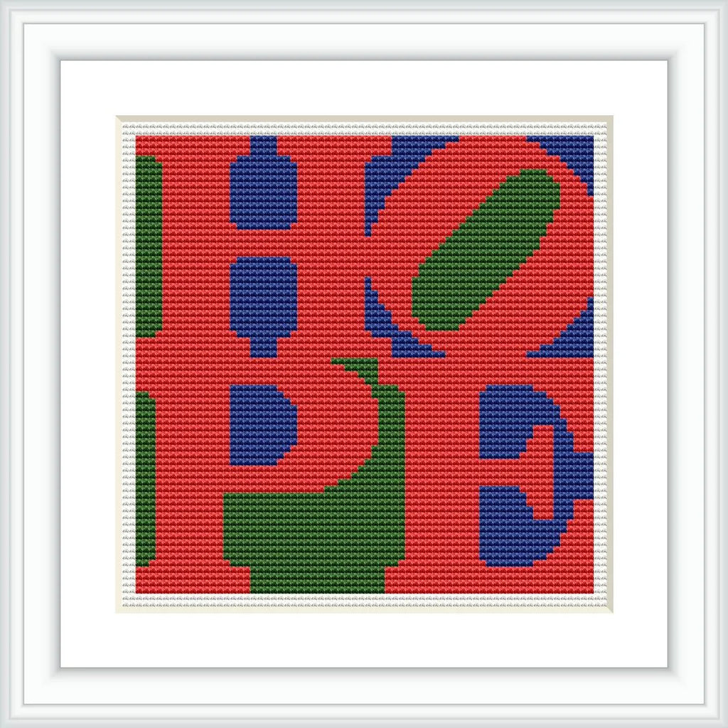 The image contains the word 'HOPE' styled in bold, overlapping letters with a color scheme of red, blue, and green. The design is framed in white.