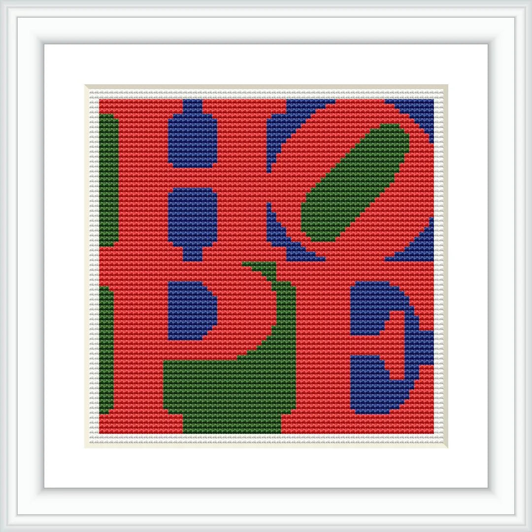 The image contains the word 'HOPE' styled in bold, overlapping letters with a color scheme of red, blue, and green. The design is framed in white.