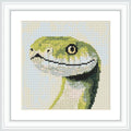 The image features a close-up profile view of a snake's head, displaying a neutral to slightly whimsical expression. The snake is prominently positioned in the center against a light background.