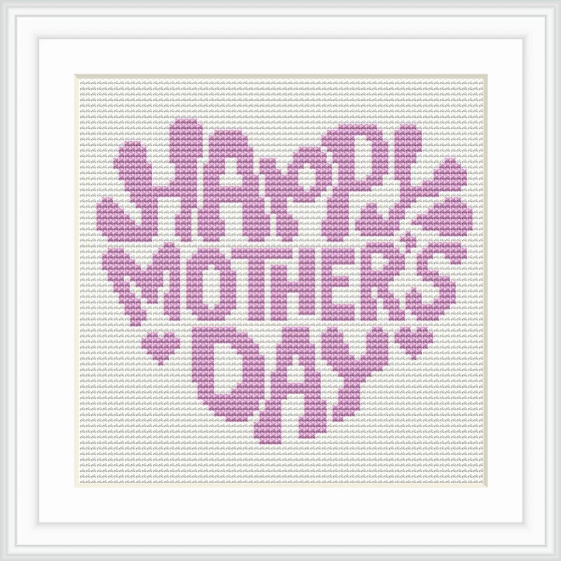 This design features the phrase 'HAPPY MOTHER'S DAY' in bold, stylized text. Surrounding the text are small, pink heart shapes, all on a white background.
