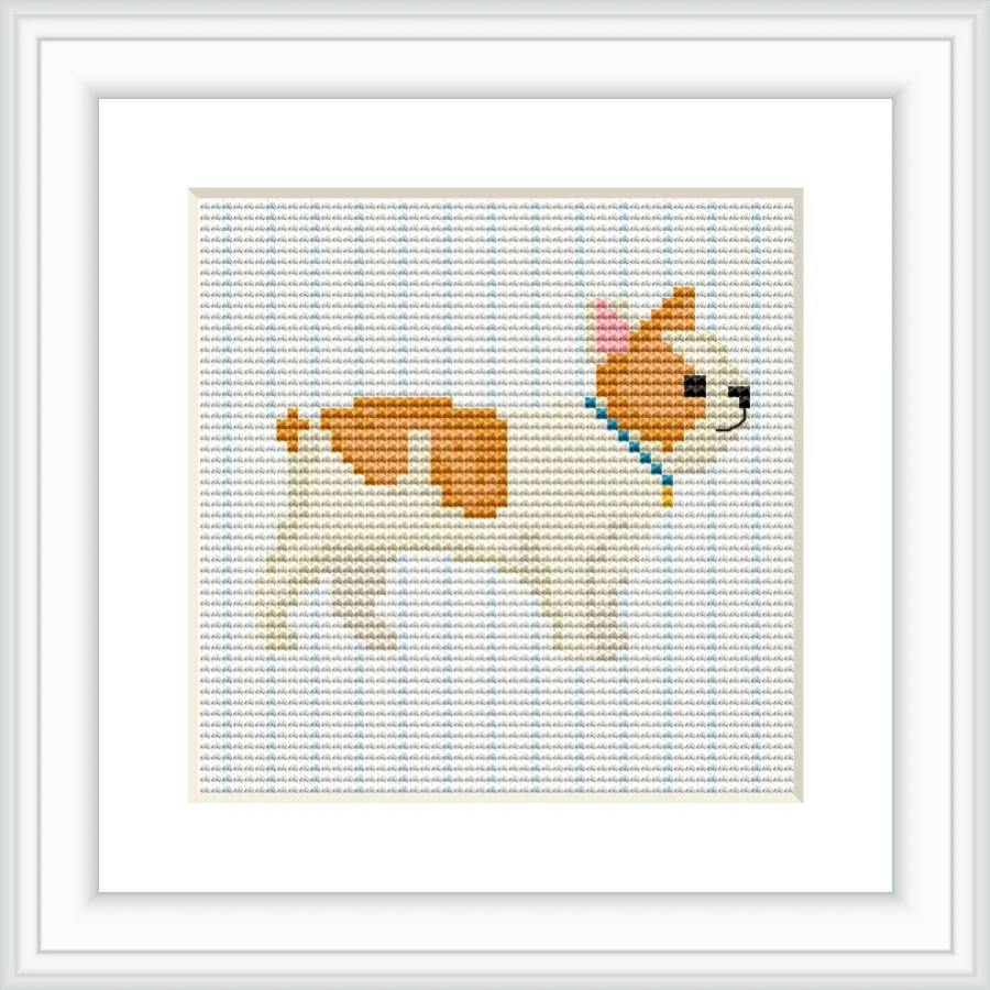 The image shows a cross stitch pattern of a Boston Terrier in profile, with a blue collar, set against a white background.