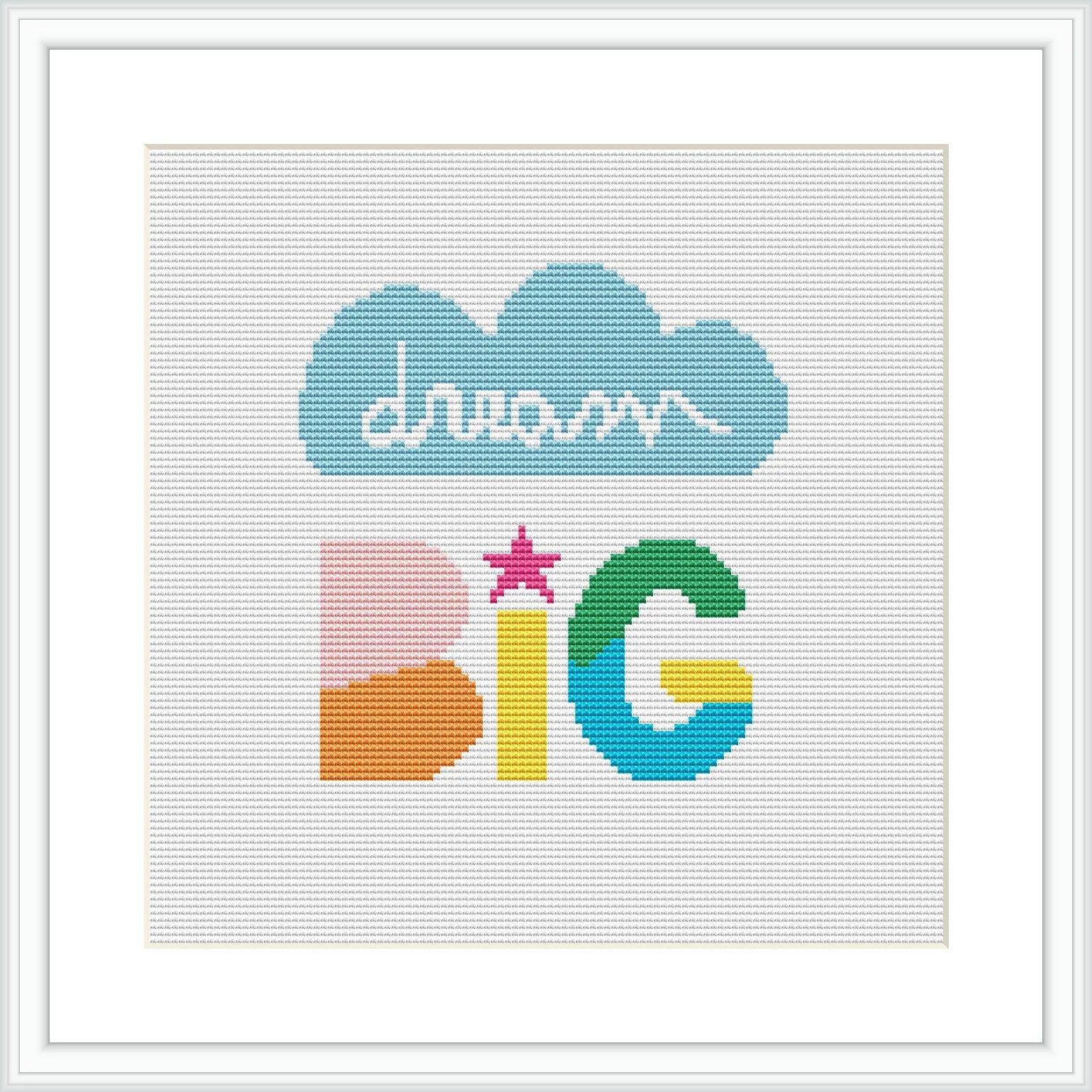 The design features a cloud figure with the cursive word 'dreams' across it, above block letters spelling out 'BIG', each letter in a distinct color and pattern, framed within a white border against a neutral background.