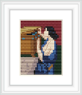The image depicts a side profile of a woman, possibly Pandora, against an abstract background. She's wearing a headpiece and her posture suggests deep thought or reflection.