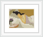 The image showcases a woman lying on her side in a bed with a pillow, portrayed against a background with elements suggesting a bedroom setting.