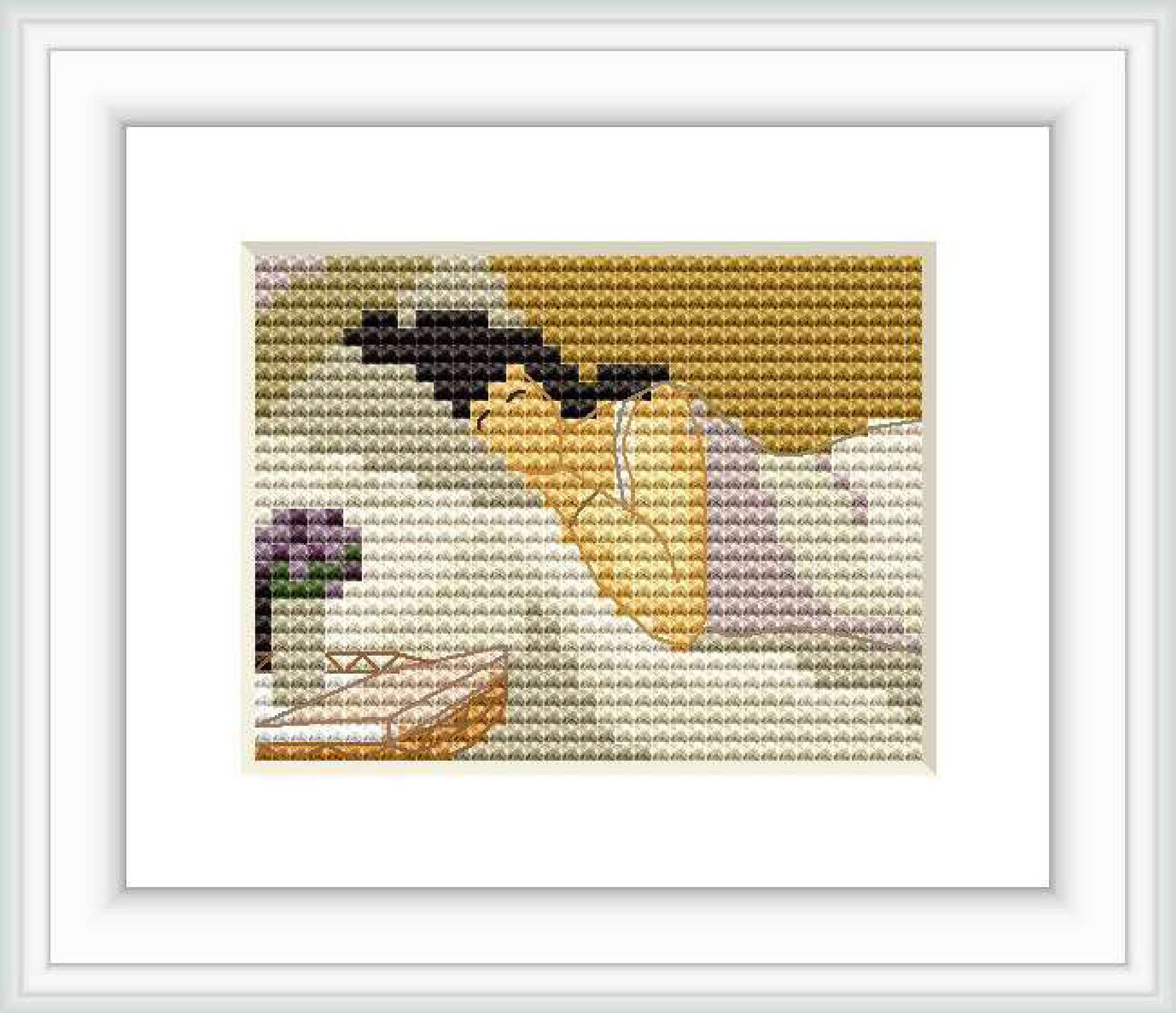 The image showcases a woman lying on her side in a bed with a pillow, portrayed against a background with elements suggesting a bedroom setting.