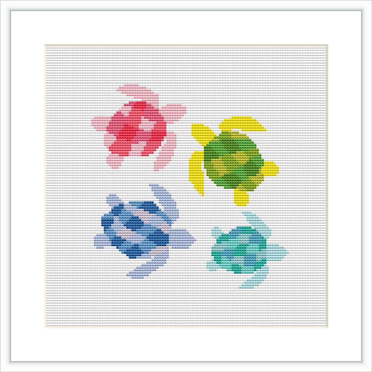 The image shows four turtles, each in a different watercolor shade. They are arranged diagonally from the top left to the bottom right, seemingly swirling around each other on a white canvas.