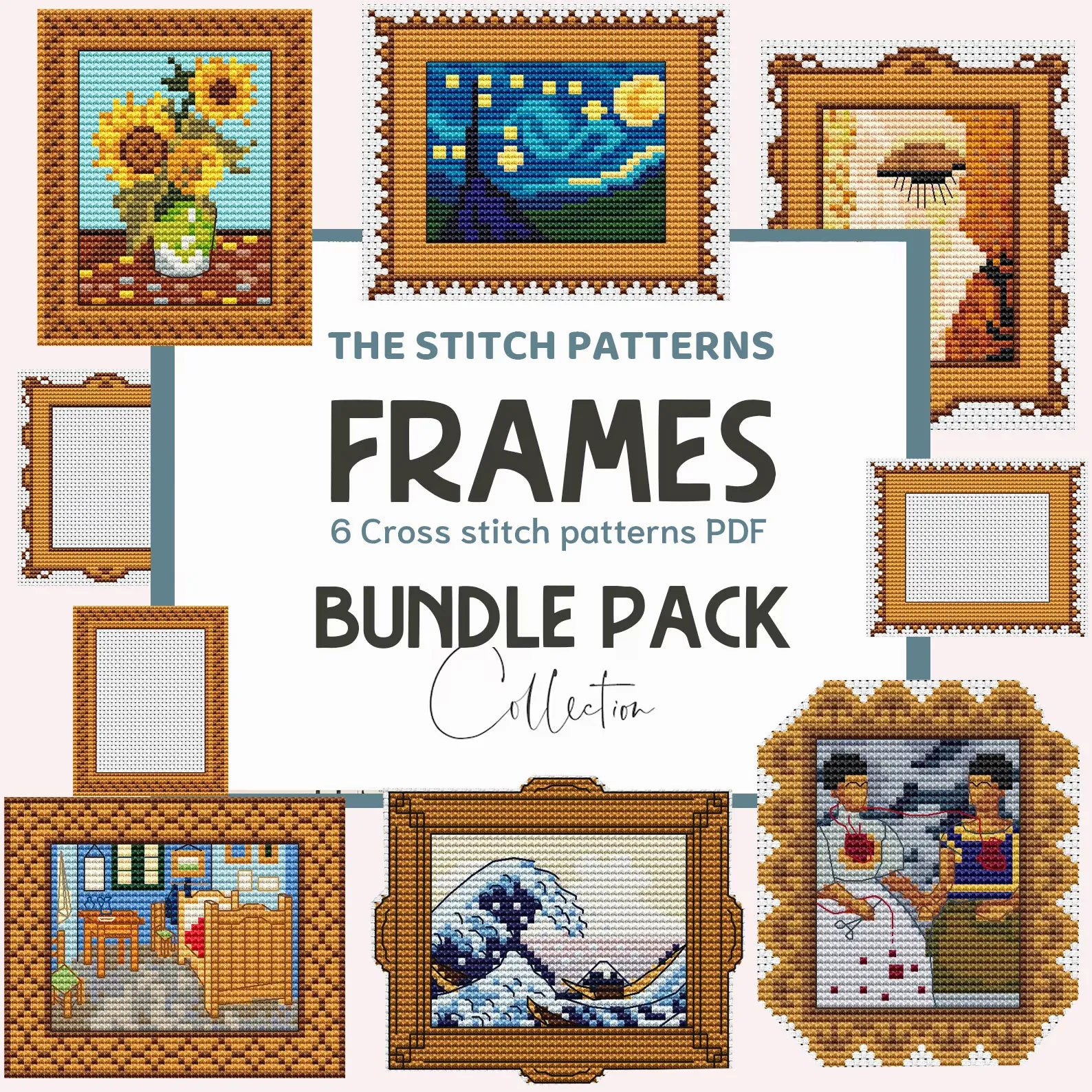 Cross stitch pattern. Mini Masterpieces Collection. Mini